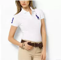 t-shirt polo ralph lauren high collar femmes sport cotton 2013 france big pony lq white blue